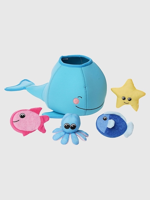 1 of 8 showing, with the color Multi of product Whale Floating Fill n Spill Bath Toy