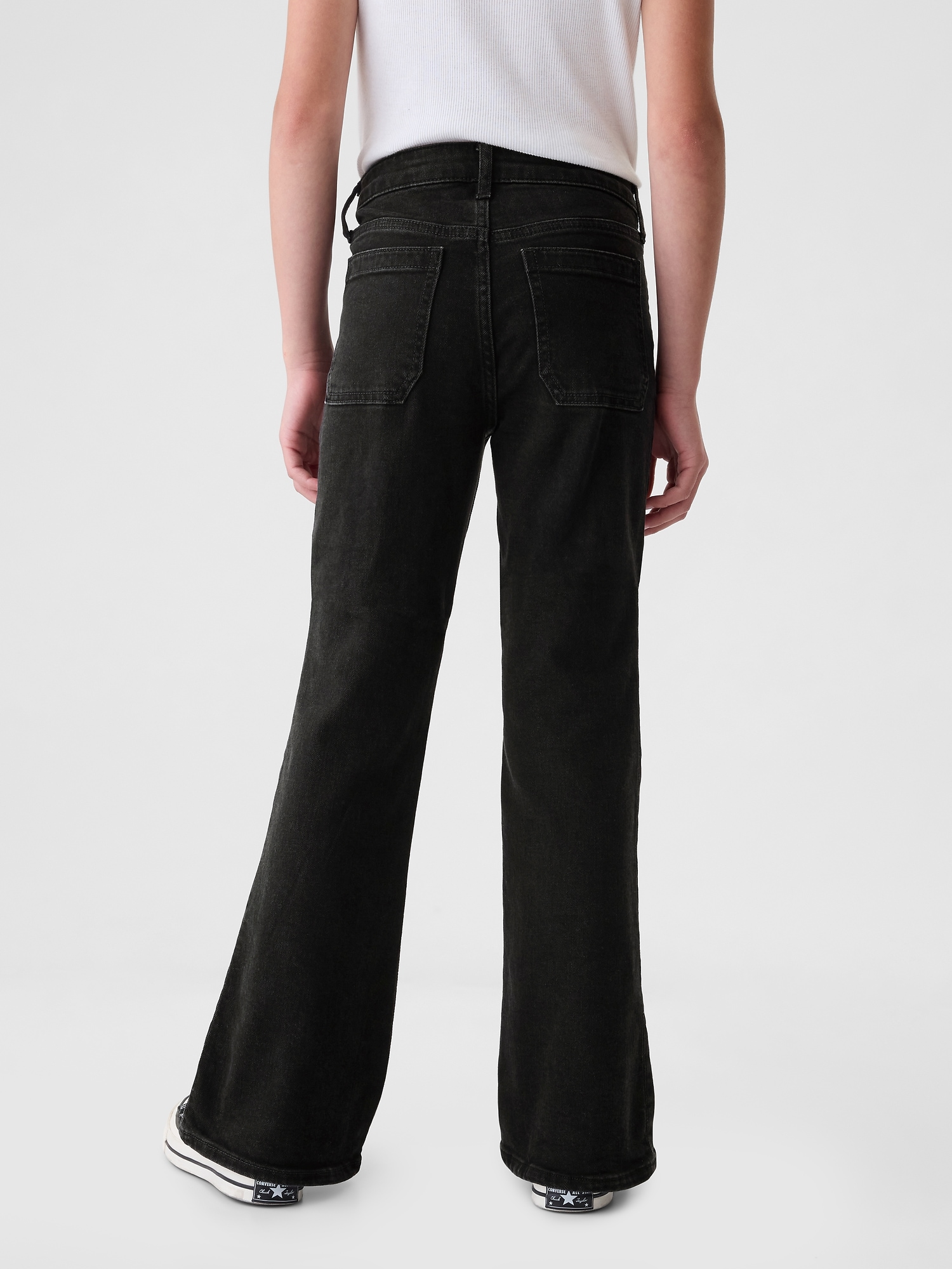 Детские джинсы Gap High Rise '70s Flare, цвет: Чёрный варёный — фото 3