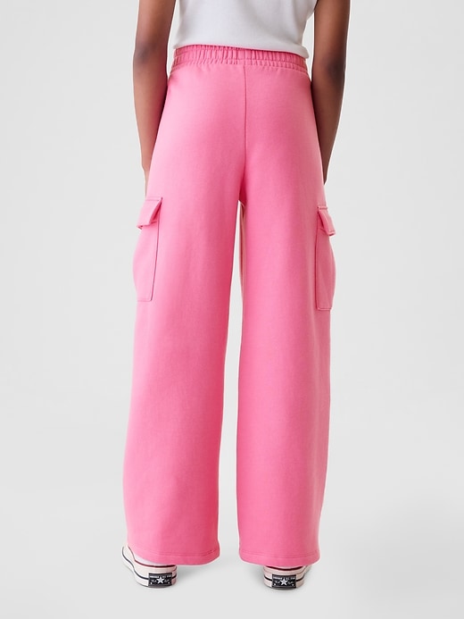 2 of 8 showing, with the color Happy pink of product Kids VintageSoft Wide-Leg Cargo Sweatpants