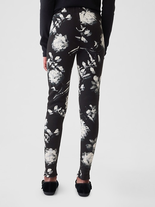 2 of 8 showing, with the color White black floral of product Kids Cozy Leggings