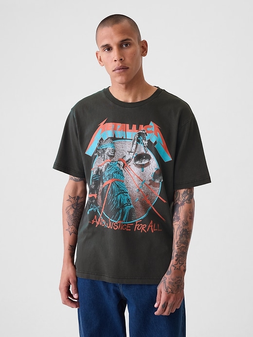 1 of 8 showing, with the color black of product Metallica Graphic T-Shirt
