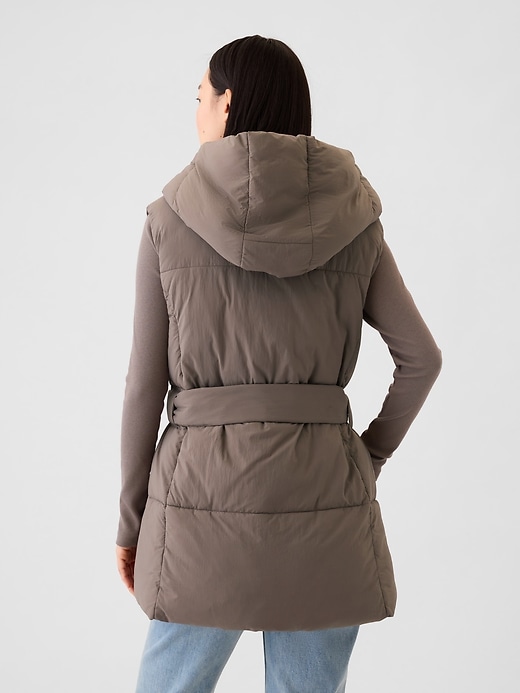 2 of 8 showing, with the color plymouth rock brown of product Duvet Wrap Puffer Vest