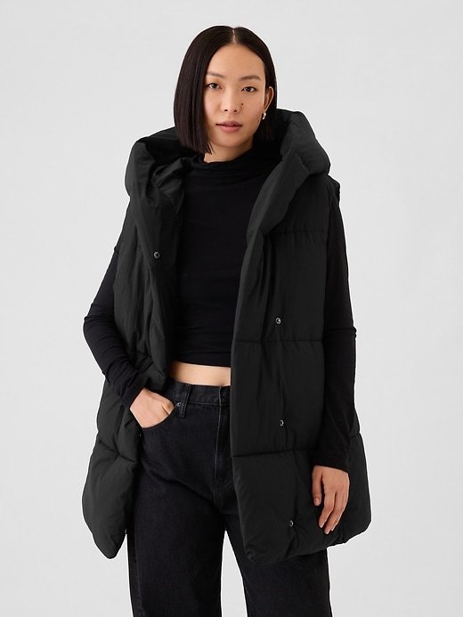 1 of 8 showing, with the color Black of product Duvet Wrap Puffer Vest
