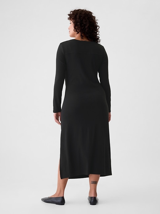 Modern Rib Tie-Knot Midi Dress | Gap