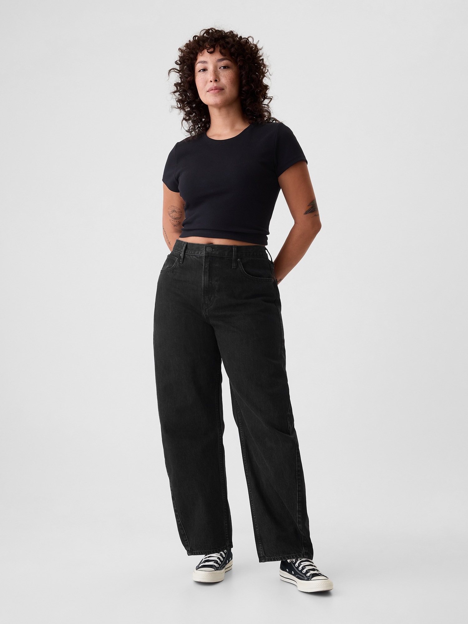 Женские джинсы Gap High Rise Crossover Barrel Jeans — фото 5