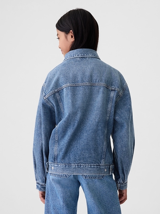 2 of 8 showing, with the color medium wash of product Kids Relaxed Icon Denim Jacket