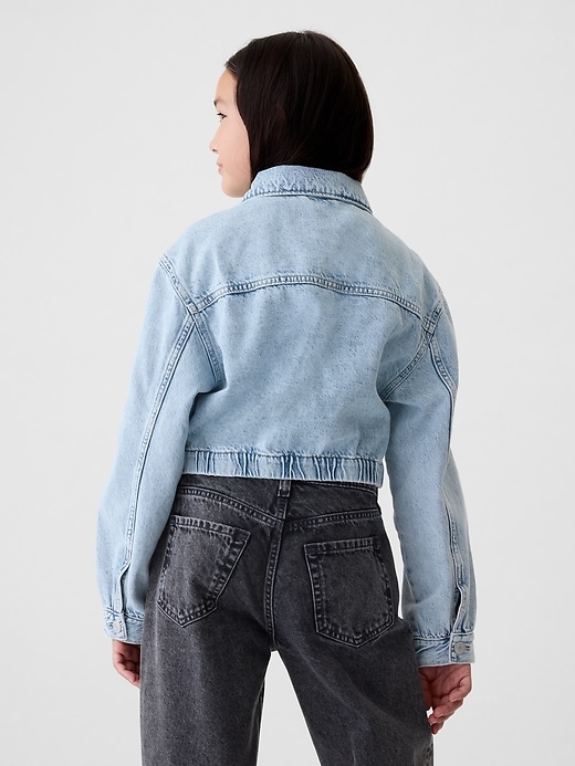 2 of 8 showing, with the color light wash of product Cropped Denim Jacket