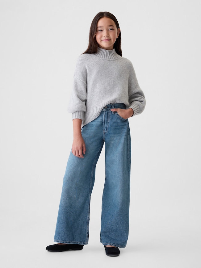 Kids Mid Rise Baggy Jeans