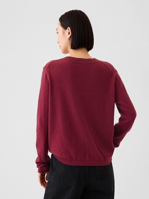 2 of 8 showing, with the color RED DELICIOUS of product CashSoft V-Neck Sweater