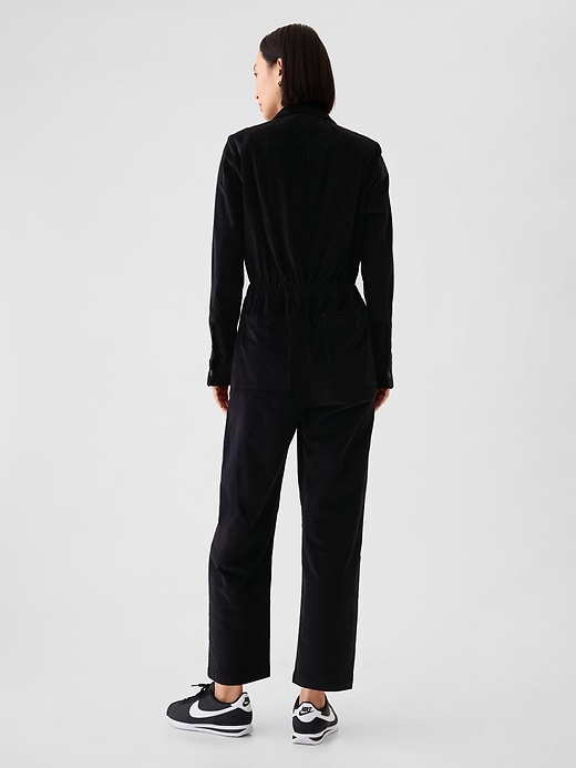 2 of 8 showing, with the color true black of product Corduroy Utility Jumpsuit