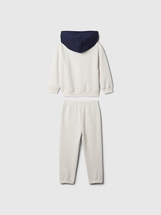 2 of 8 showing, with the color carls stone beige of product Baby & Toddler Vintage Soft Relaxed Logo Hoodie Set