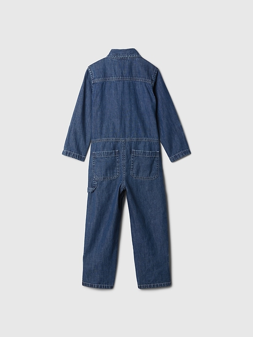 2 of 8 showing, with the color medium wash of product Baby & Toddler Denim Jumpsuit