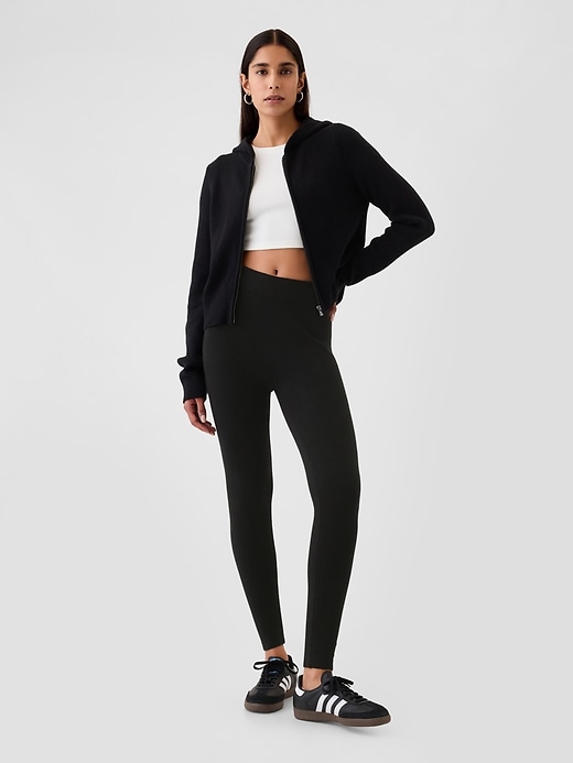 1 of 8 showing, with the color black of product CashSoft Sweater Leggings