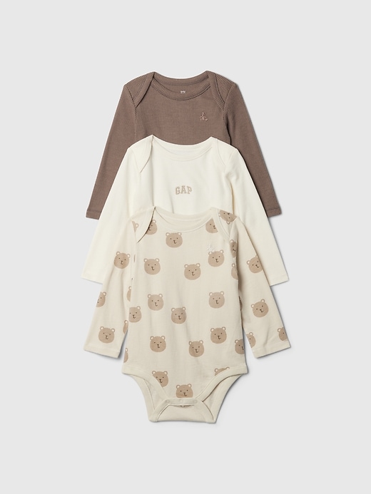 1 of 8 showing, with the color Bear print of product Baby First Favorites Bodysuits (3-Pack)