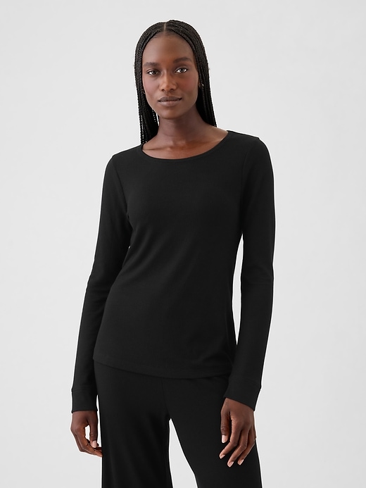 1 of 8 showing, with the color true black of product Waffle PJ T-Shirt