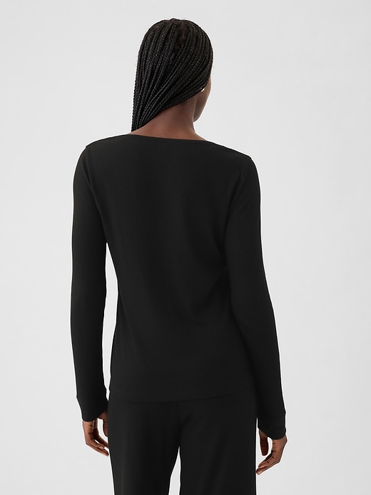 2 of 8 showing, with the color true black of product Waffle PJ T-Shirt