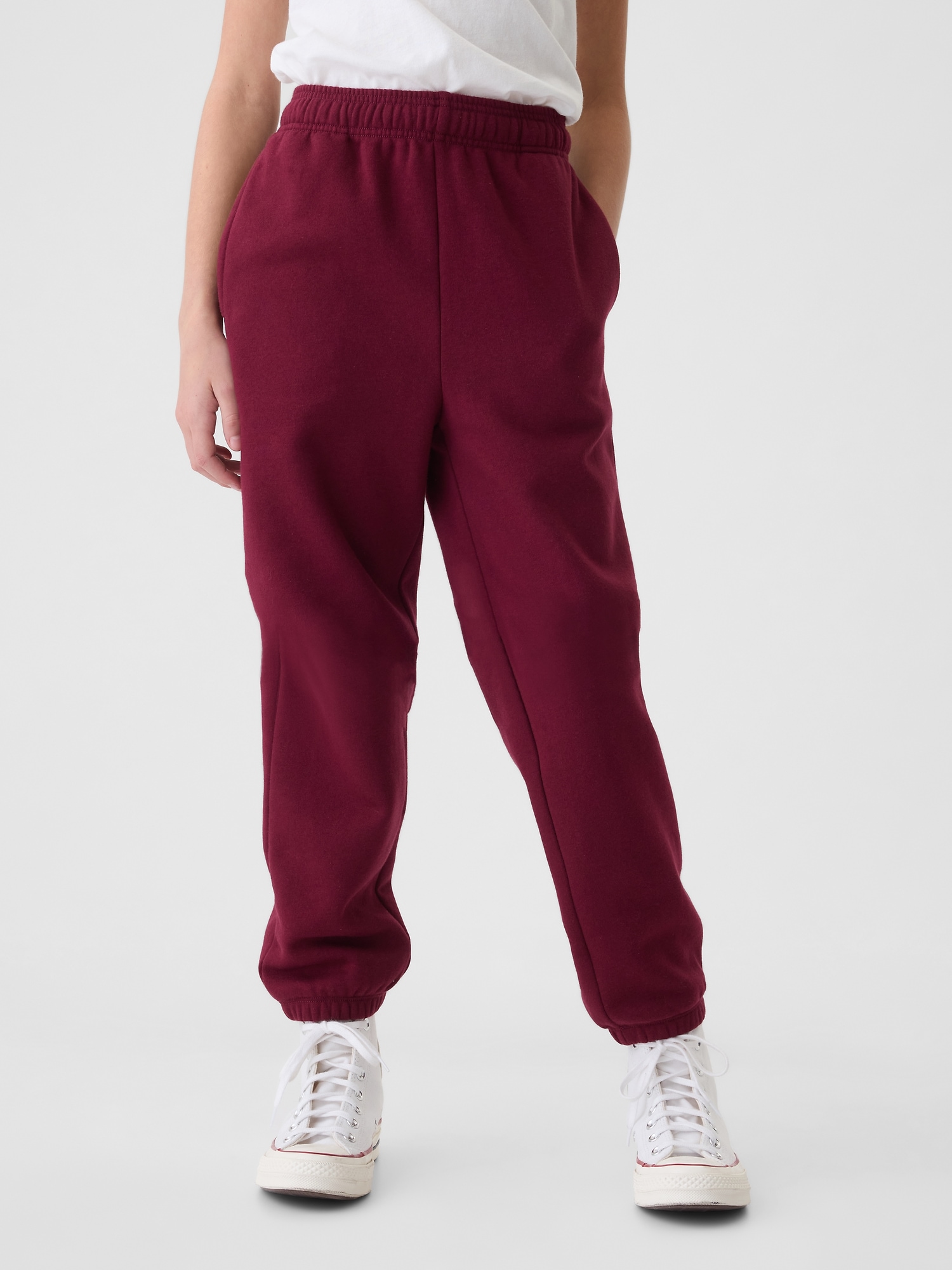 Red soft joggers stripe ::: m ;;;