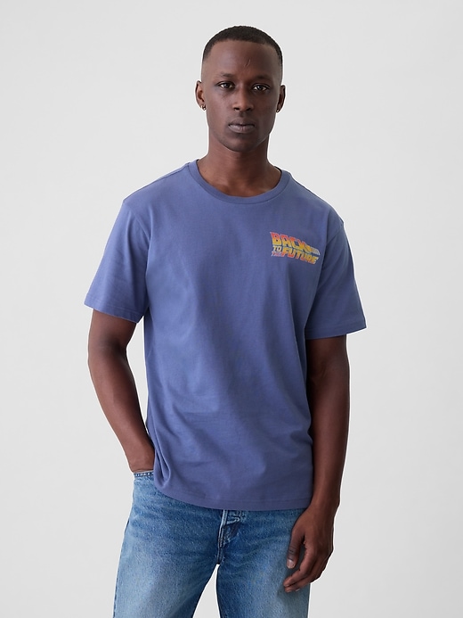 1 of 8 showing, with the color blue of product Back to the Future Graphic T-Shirt