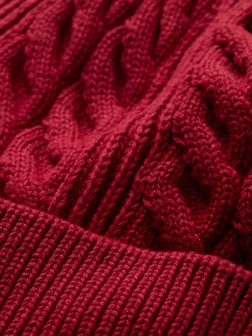 2 of 8 showing, with the color sled red of product Cable-Knit Beanie