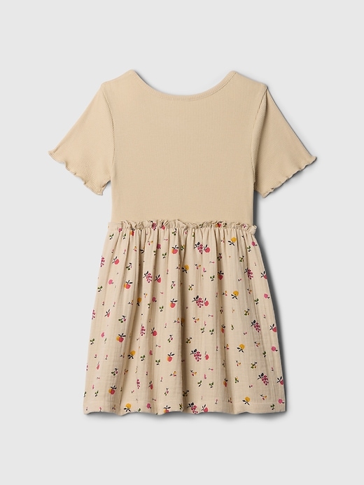 2 of 8 showing, with the color bedrock beige of product Baby & Toddler Mix & Match Gauze Dress
