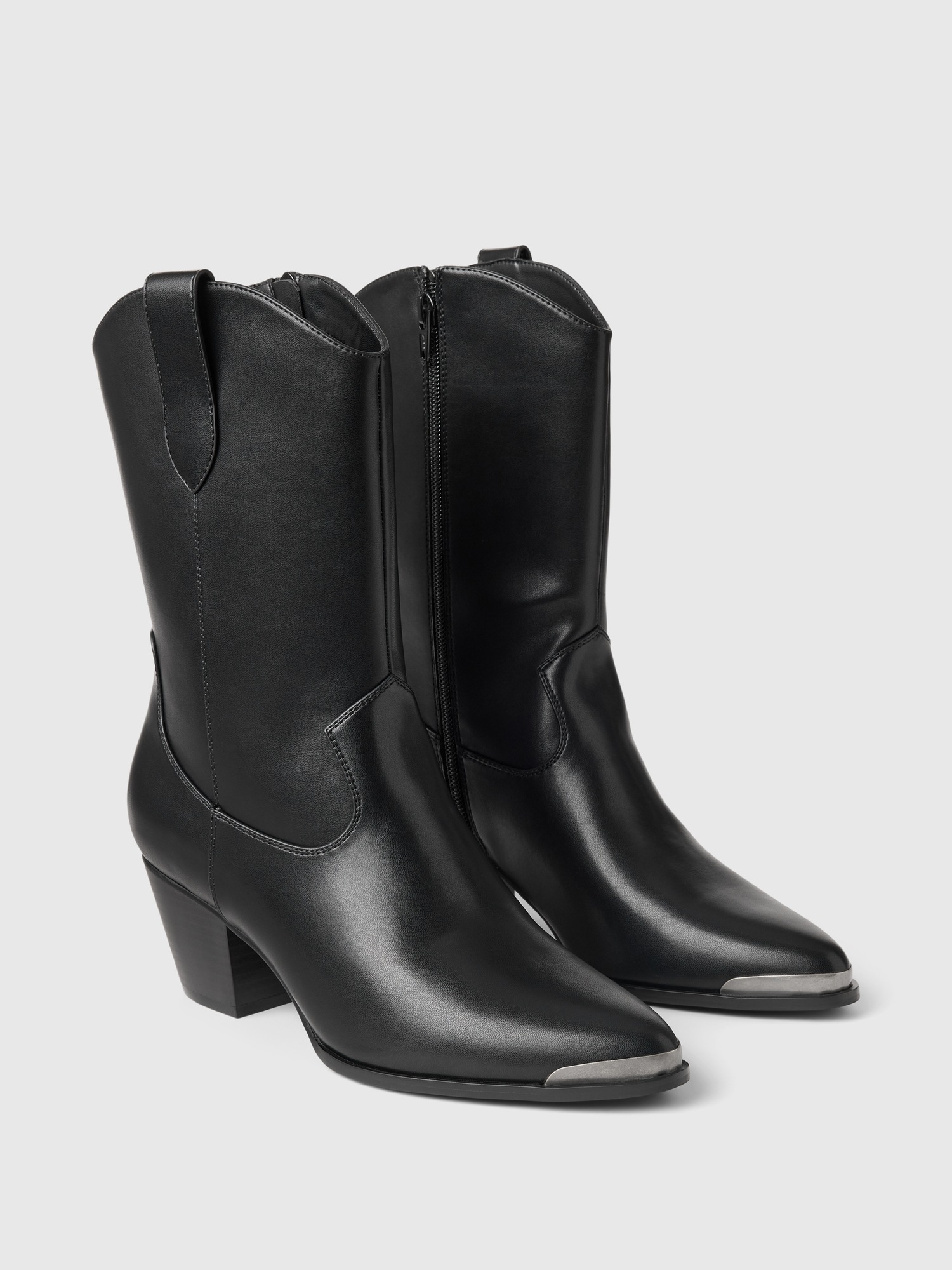 Женские ботинки Gap Vegan Leather Western, цвет: Насыщенный чёрный — фото 2