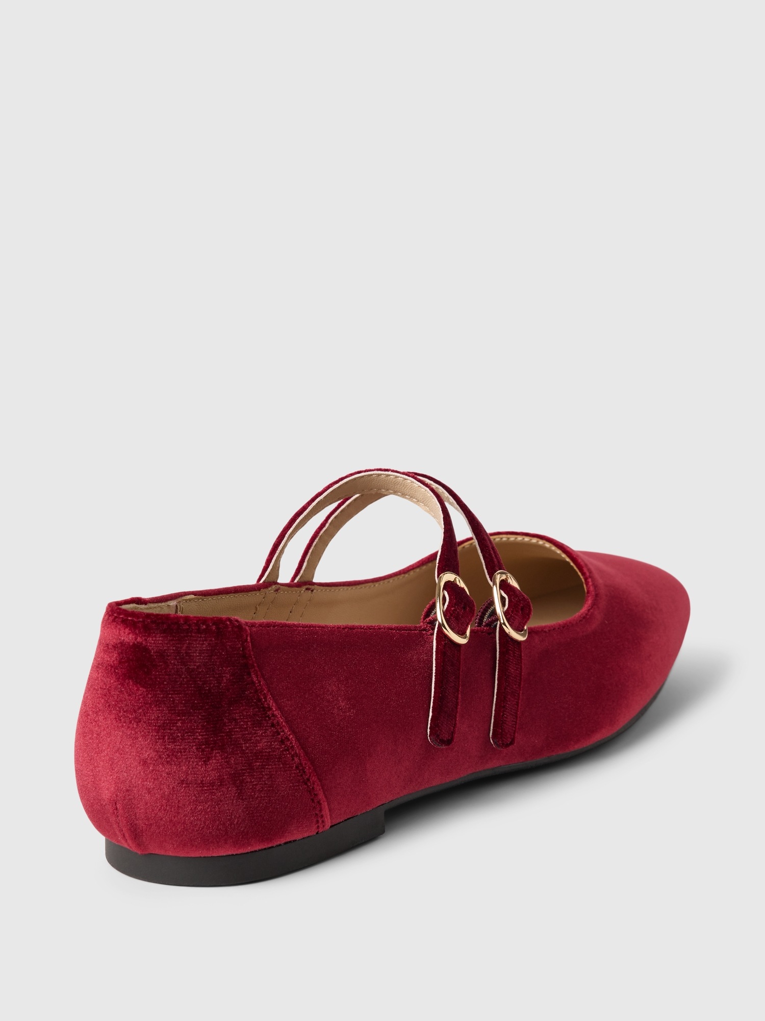 Женские балетки Gap Velvet Double-Strap Mary Jane Flats, цвет: Красный — фото 4