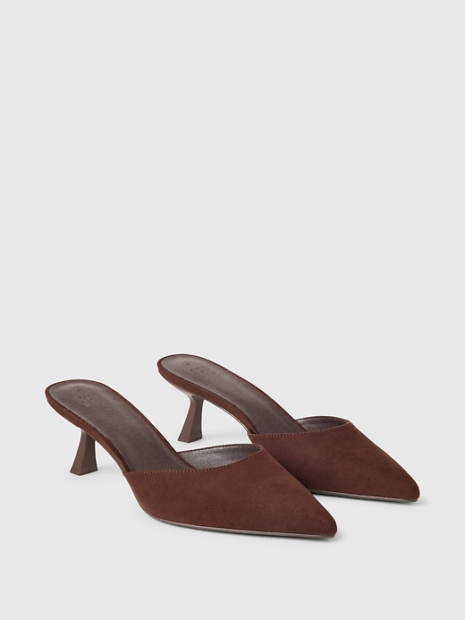 2 of 8 showing, with the color Chocolate cake brown of product Vegan Suede Kitten Heels