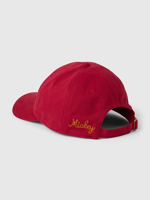 2 of 8 showing, with the color sled red of product Gap x Disney Mickey Mouse Baseball Hat