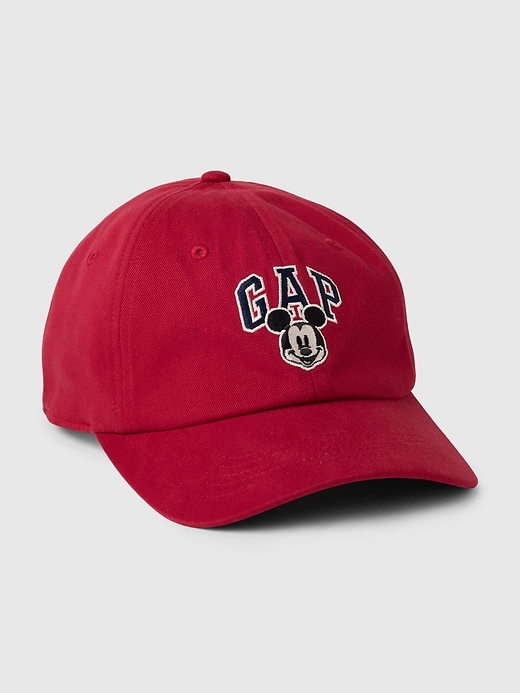 1 of 8 showing, with the color sled red of product Gap x Disney Mickey Mouse Baseball Hat