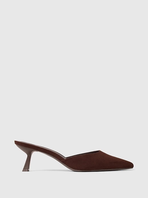1 of 8 showing, with the color Chocolate cake brown of product Vegan Suede Kitten Heels