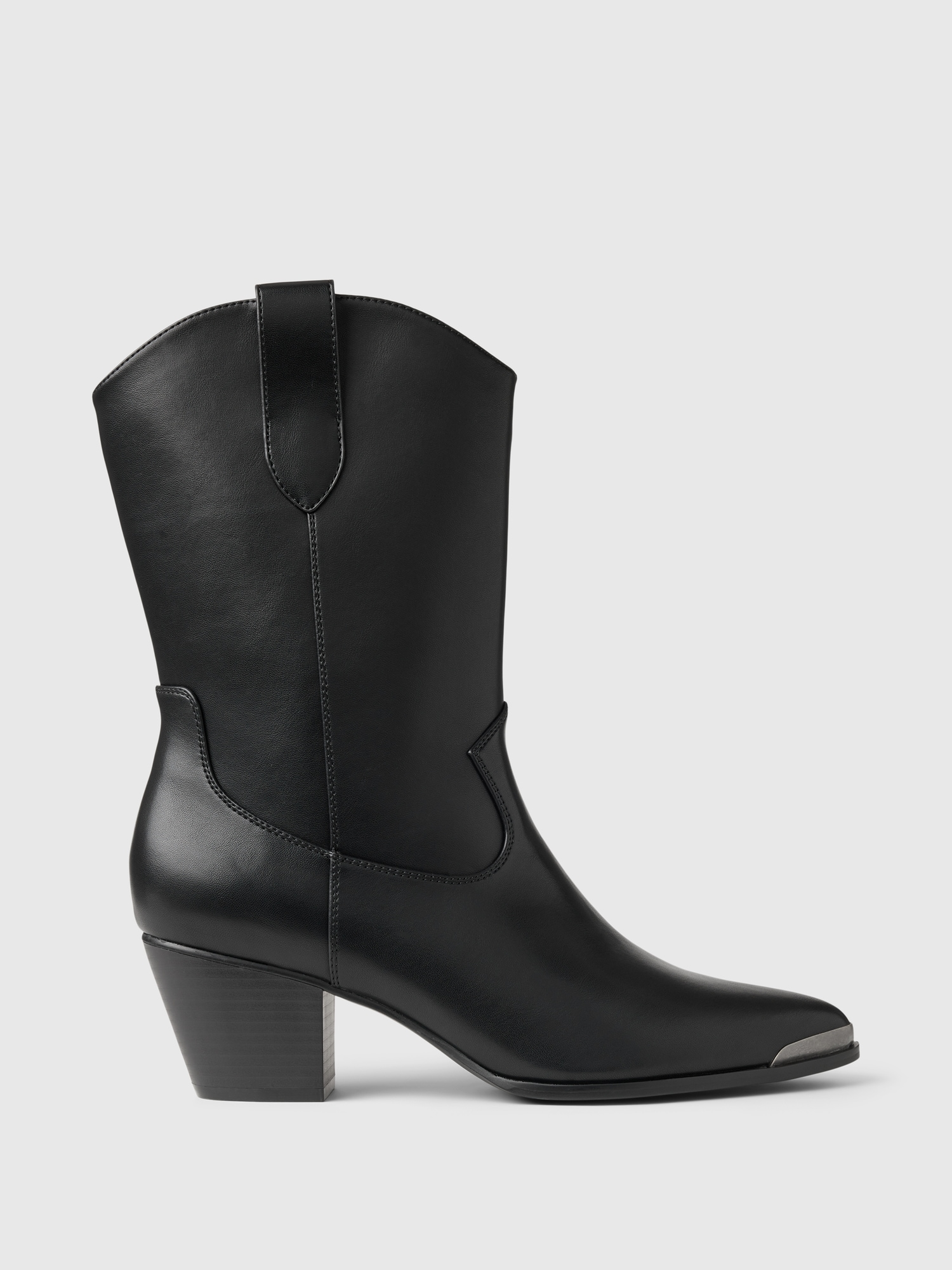 Женские ботинки Gap Vegan Leather Western, цвет: Насыщенный чёрный