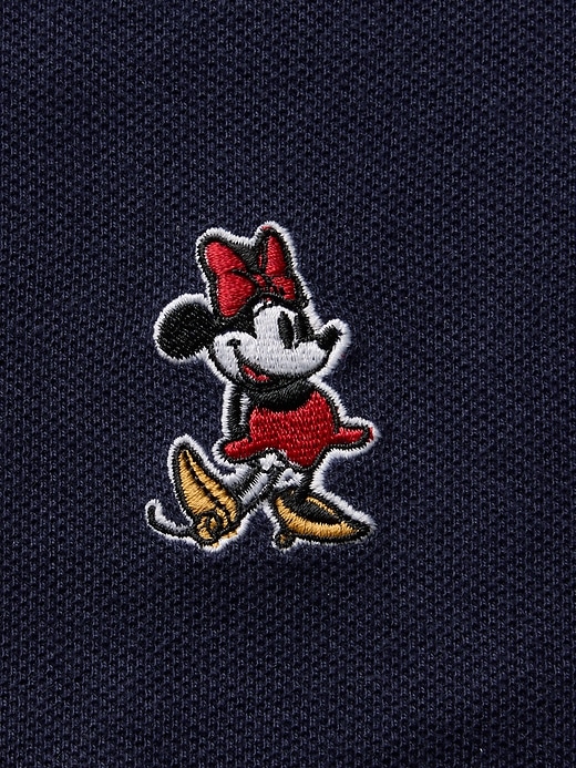 3 of 8 showing, with the color navy uniform of product Gap × Disney Kids Pique Cropped Polo Shirt