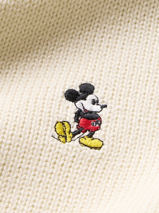 4 of 8 showing, with the color ivory frost of product Gap × Disney Kids Mickey Mouse Embroidered Sweater
