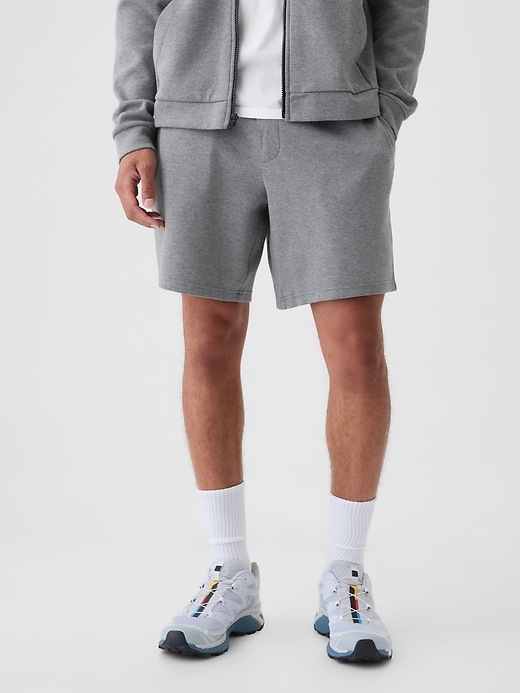 2 of 8 showing, with the color grey heather of product 8" GapFit Tech Shorts with E-Waist
