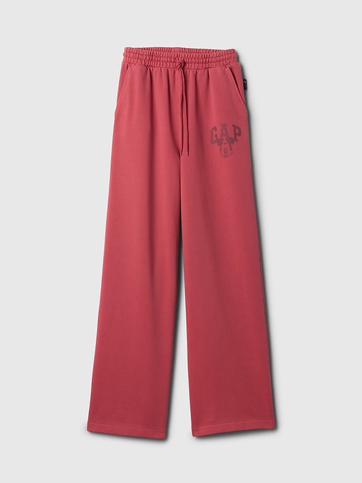 5 of 8 showing, with the color sled red of product Gap × Disney Mickey Mouse Logo Wide-Leg Sweatpants