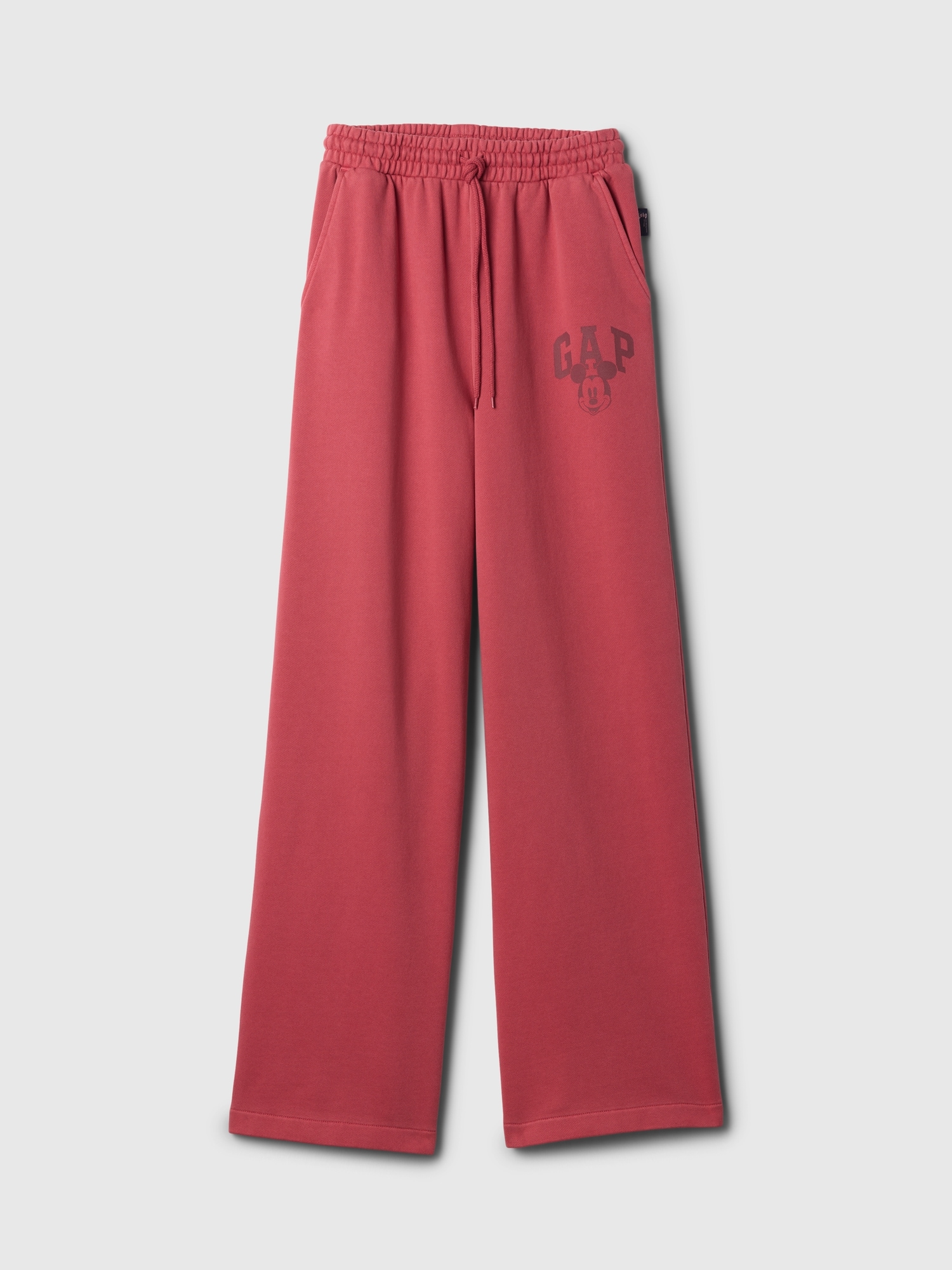 Women s Disney Mickey Mouse Logo Wide Leg Sweatpants by Gap Sled Red Size L