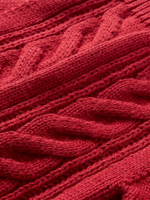 2 of 8 showing, with the color sled red of product Cable-Knit Mittens