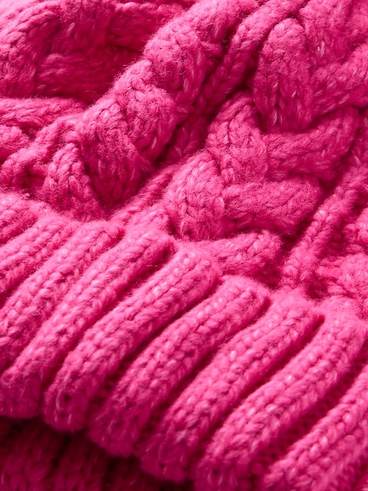 2 of 8 showing, with the color Super pink neon of product Kids Cable-Knit Beanie and Glove Set