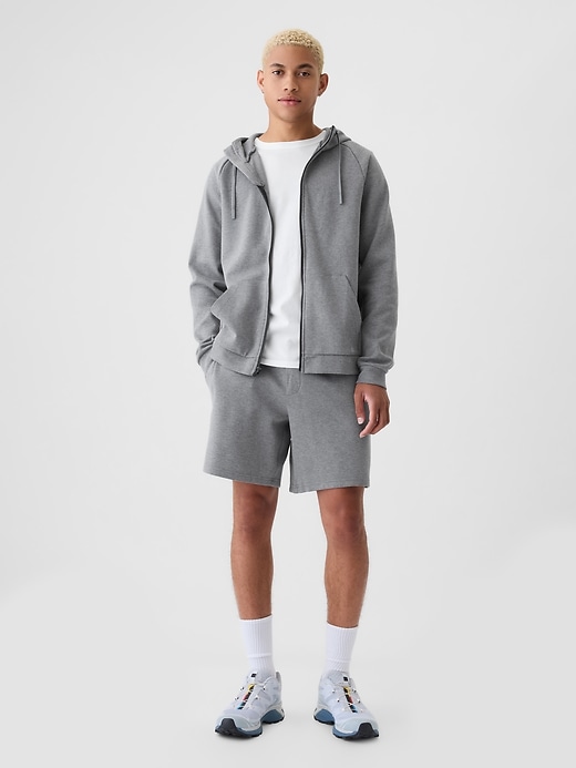 1 of 8 showing, with the color grey heather of product 8" GapFit Tech Shorts with E-Waist