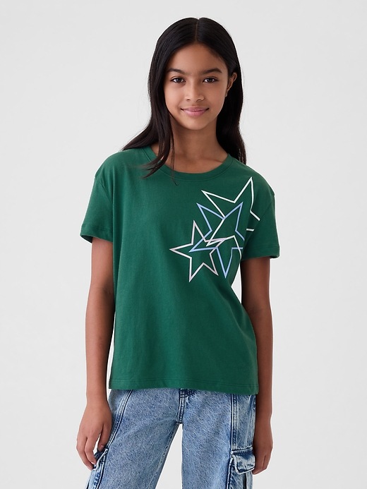 1 of 8 showing, with the color balsam tree green of product Kids Graphic T-Shirt