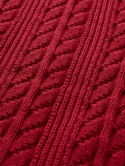 2 of 8 showing, with the color sled red of product Cable-Knit Scarf