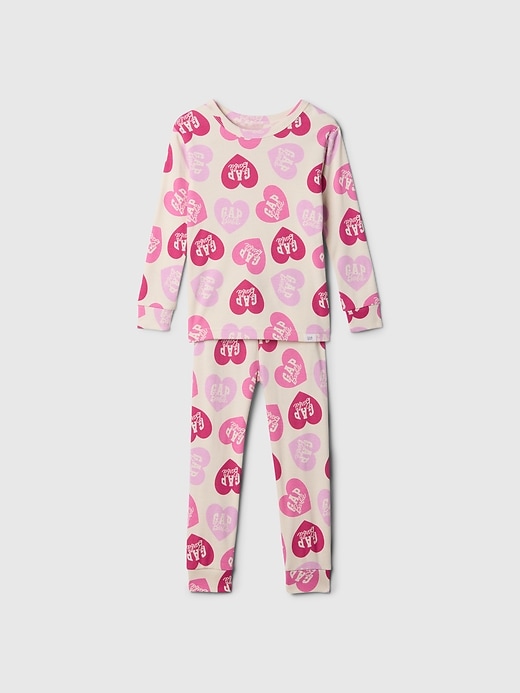 1 of 8 showing, with the color barbie pink of product Gap × Barbie™ Baby Organic Brushed Cotton PJ Set
