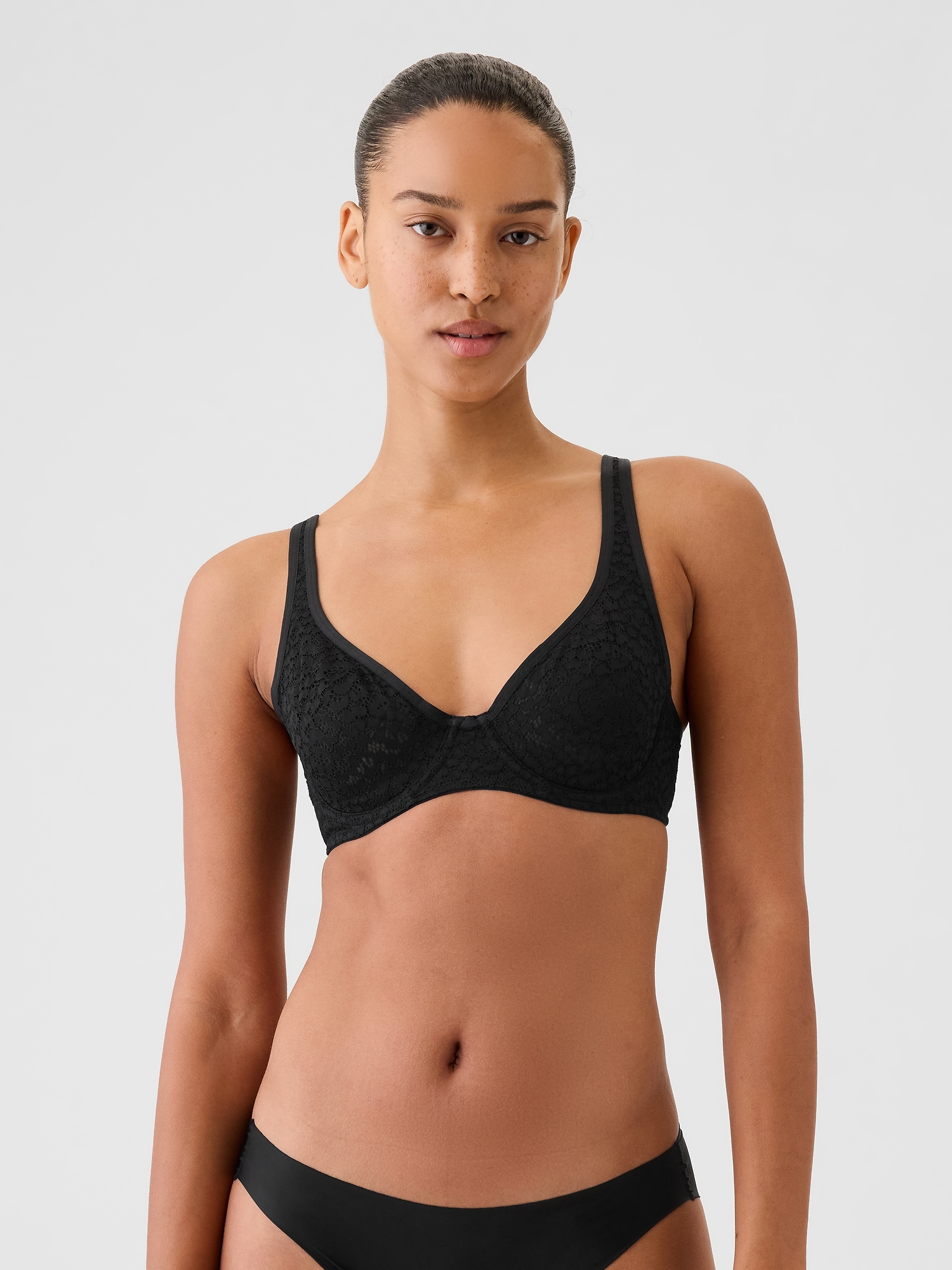 Shop Gap Lace Unlined Semi-demi Bra In Black