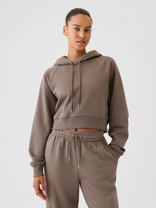 1 of 8 showing, with the color plymouth rock brown of product Vintage Soft Cropped Hoodie