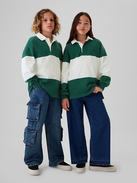 2 of 8 showing, with the color balsam green of product Kids Rugby Shirt