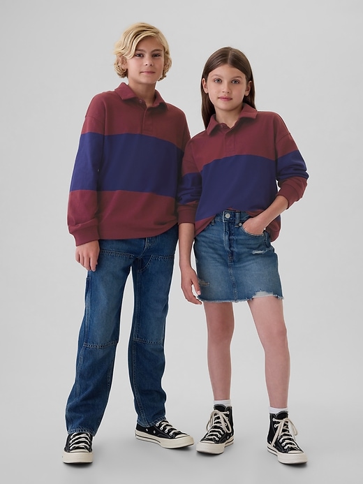 2 of 8 showing, with the color noir red of product Kids Rugby Shirt