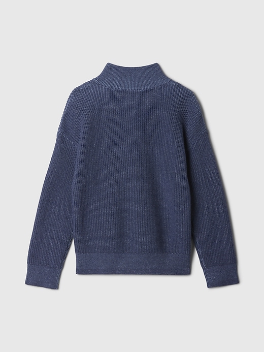 2 of 8 showing, with the color Medium wash of product Baby & Toddler Quarter-Zip Sweater Pullover