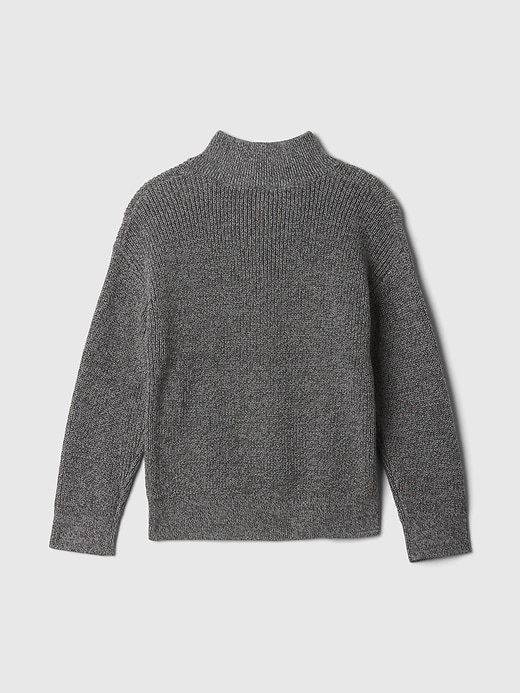 2 of 8 showing, with the color charcoal grey of product Baby & Toddler Quarter-Zip Sweater Pullover