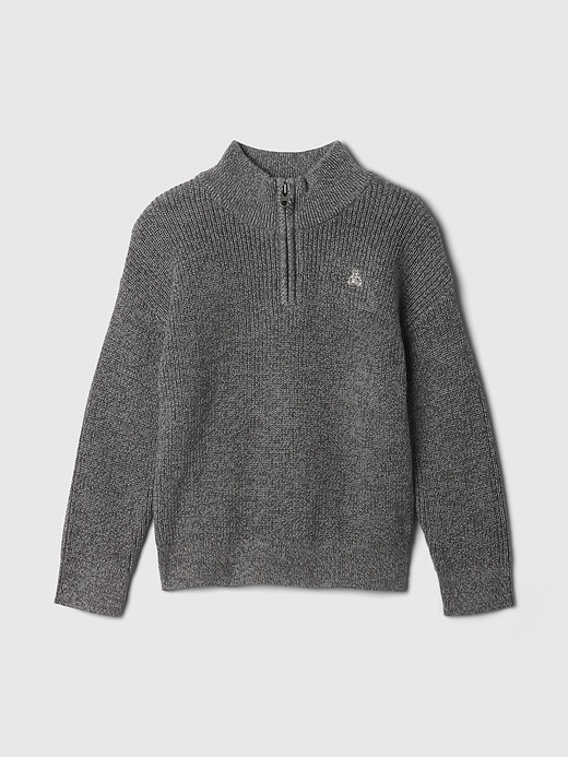 1 of 8 showing, with the color charcoal grey of product Baby & Toddler Quarter-Zip Sweater Pullover
