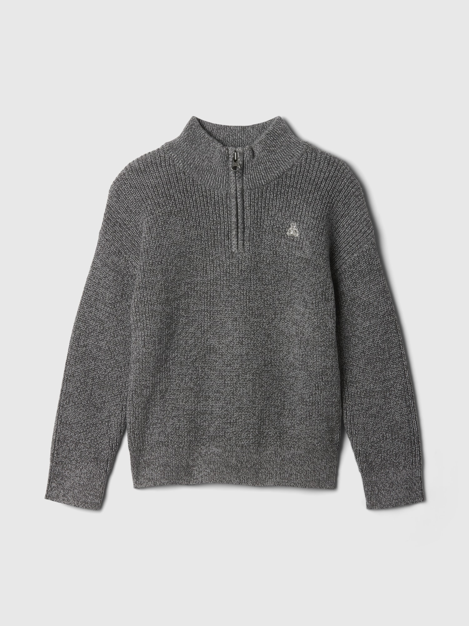 Baby & Toddler Quarter-Zip Sweater Pullover - Charcoal Grey